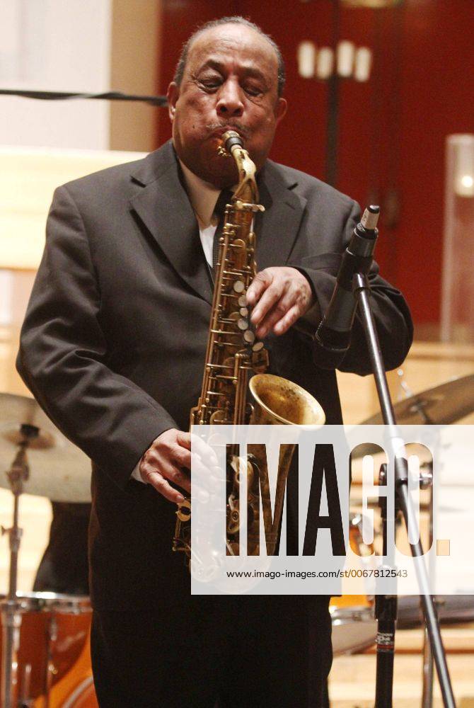 Feb. 1, 2013 - New York, New York, U.S. - Saxophonist NEA jazz master LOU DONALDSON performs at the Justice for Jazz Artists, Coming together as One: Fighting for your Rights on the NYC Club Scene event held at St. Peters Church. The sponsored by Local 802 promotes awareness for musician s pension fund , which none of the top 6 jazz clubs in NYC contribute. - ZUMAk03