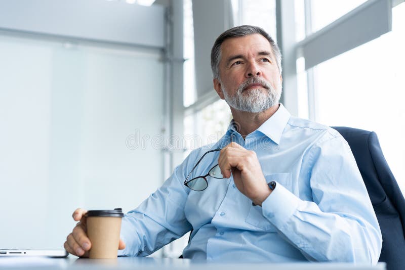Happy businessman using laptop computer in office., Happy businessman using laptop computer in office model released