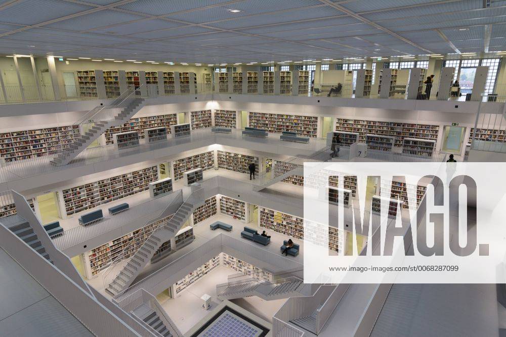 Galeriesaal der Stadtbibliothek am Mailänder Platz in Stuttgart, , Baden-Württemberg, Deutschland