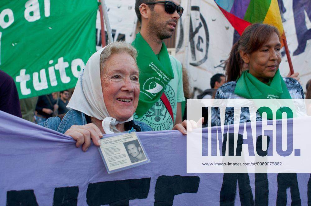 Buenos Aires, Buenos Aires, Argentina - Nora Corti as, leader of the Madres de Plaza de Mayo, seen as social and human rights organizations march during the National Day of Remembrance for Truth and Justice, in the 36th anniversary of the coup that put in power a military junta that was responsible of 30000 dissapeared persons, among other crimes against humanity. - ZUMAm105