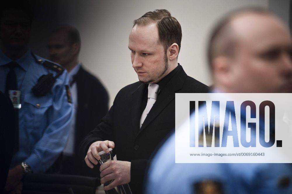 Oslo, Norway - Norwegian terrorist ANDERS BEHRING BREIVIK in the Oslo court house where he described in chilling detail how he shot people who were begging for their lives during the massacre of a Labour Party youth camp on Utoeya island on July 22, 2011. - ZUMAw111