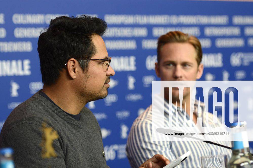 Michael Pena und Alexander Skarsgard during the War on Everyone press conference at the 66th Berlin International Film Festival Berlinale 2016 on February 12, 2016 in Berlin, Germany. Foto:xC.xNiehausx xFuturexImage