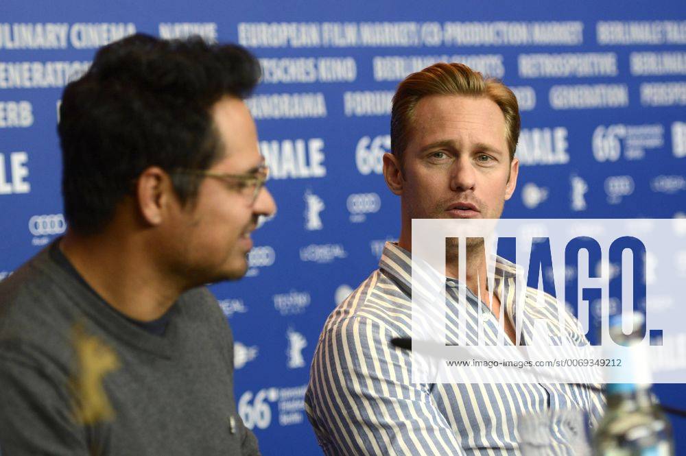 Michael Pena und Alexander Skarsgard during the War on Everyone press conference at the 66th Berlin International Film Festival Berlinale 2016 on February 12, 2016 in Berlin, Germany. Foto:xC.xNiehausx xFuturexImage