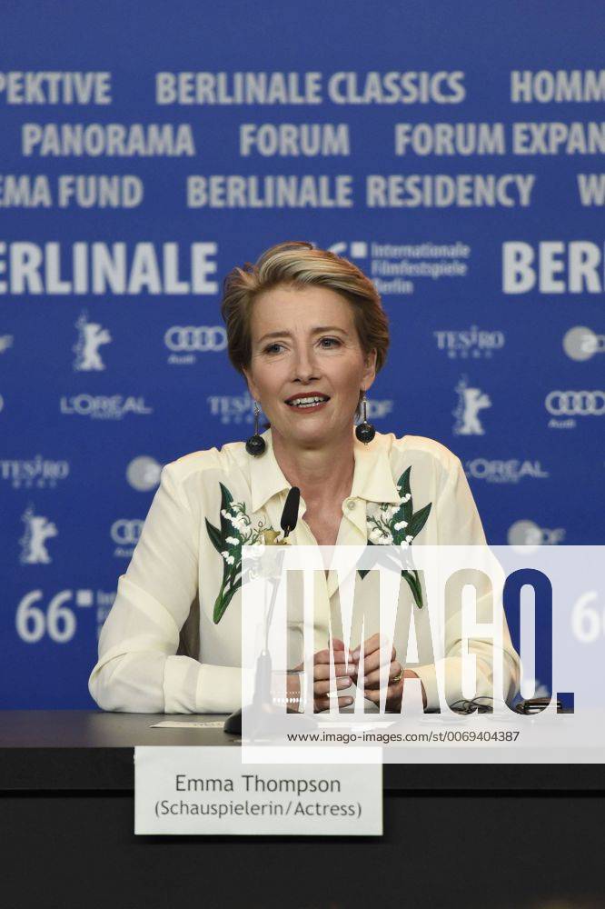 Schauspielerin Emma Thompson während der Pressekonferenz zum Film -ALONE IN BERLIN JEDER STIRB FÜR SICH ALLEIN- anlässlich der 66. Internationalen Filmfestspiele Berlin 66. Internationale Filmfestspiele in Berlin IFB2016