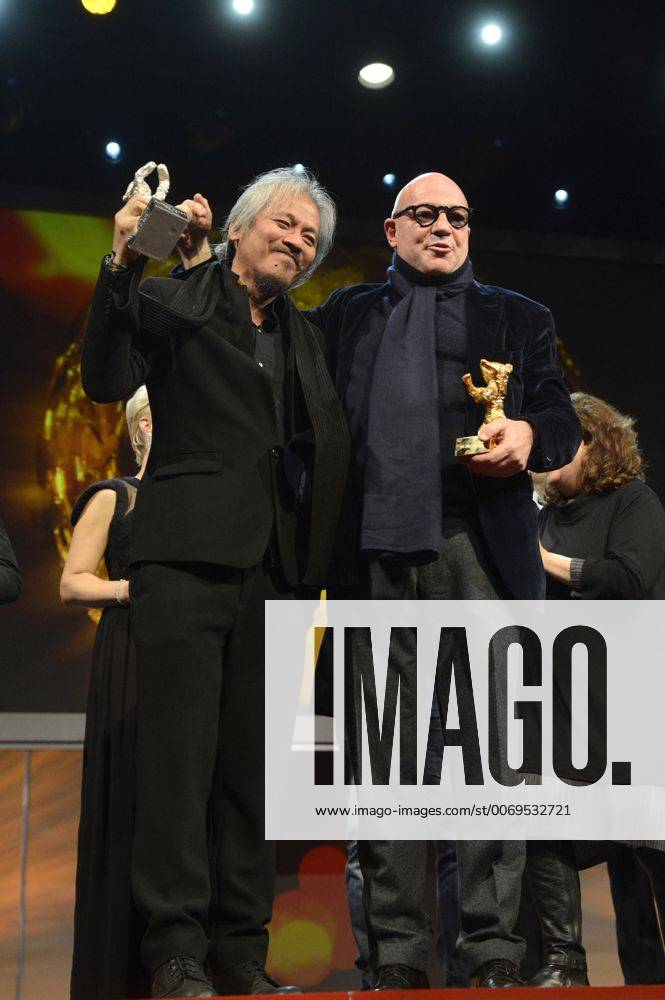 Lav Diaz, winner of the Silver Bear Alfred Bauer Prize, and director Gianfranco Rosi, winner of the Golden Bear for Best Film, at the Award Ceremony of the 66th Berlin International Film Festival Berlinale 2016 at Berlinale Palast on February 20, 2016 in Berlin, Germany. Foto:xC.xNiehausx xFuturexImage