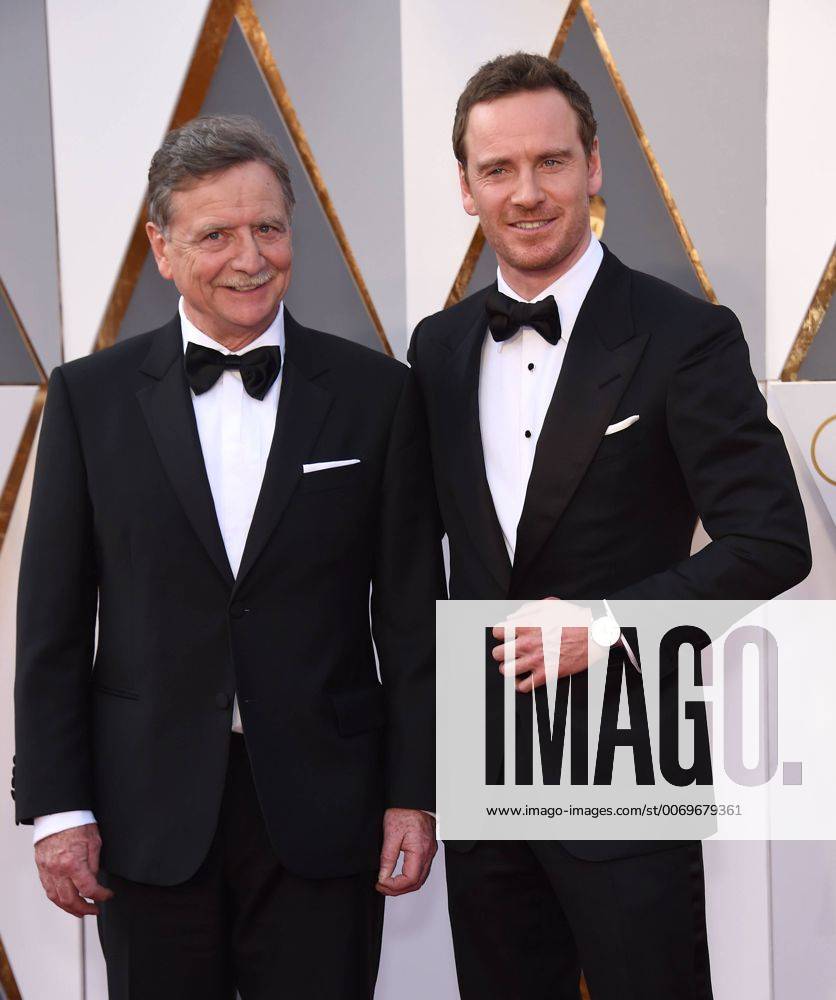 Feb. 28, 2016 - Los Angeles, California, U.S. - MICHAEL FASSBENDER and his father JOSEF FASSBENDER during red carpet arrivals for the 88th Academy Awards. (Credit Image � Los Angeles U.S. - ZUMAo05_