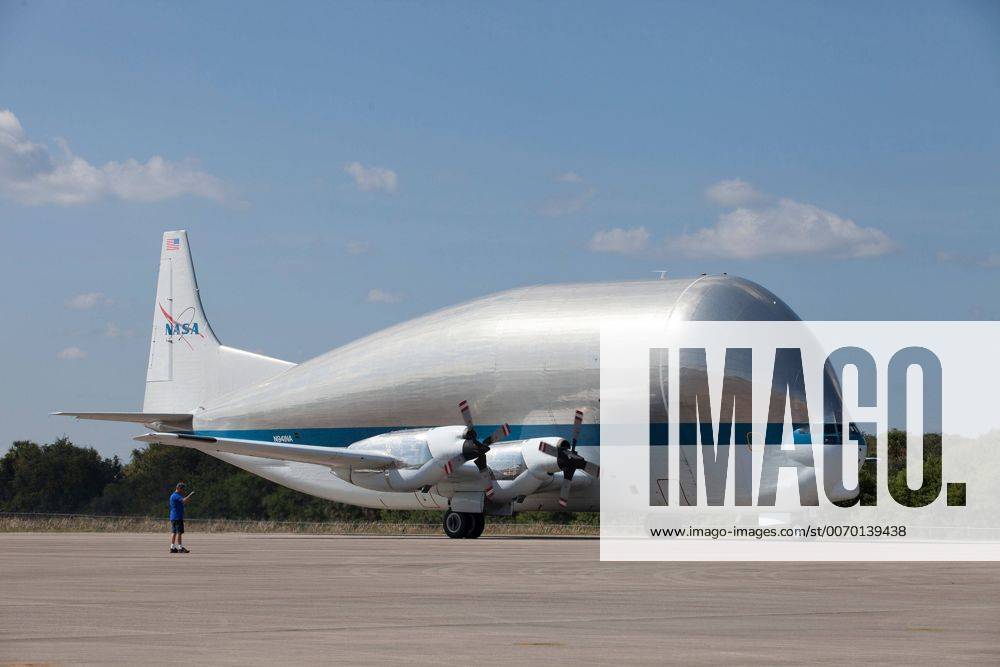 Cape Canaveral, FL, United States of America - The Super Guppy cargo aircraft taxis to the ramp of the Shuttle Landing Facility at the Kennedy Space Center November 2, 2015 in Cape Canaveral, Florida. Cape Canaveral United States of America - ZUMAp138