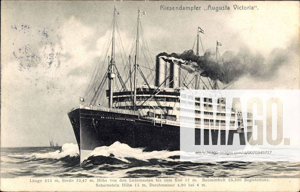 Riesendampfer Augusta Victoria, HAPAG, Bugansicht !AUFNAHMEDATUM GESCHÄTZT!