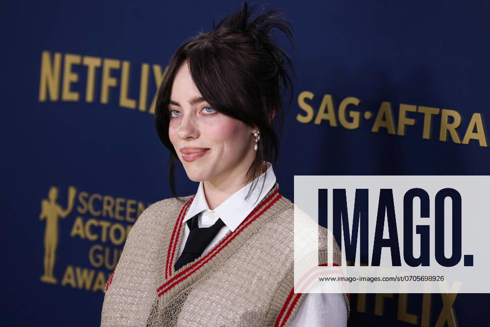 30th Annual Screen Actors Guild Awards - Arrivals LOS ANGELES, CALIFORNIA, USA - FEBRUARY 24: Billie Eilish wearing Vivienne Westwood arrives at the 30th Annual Screen Actors Guild Awards held at the Shrine Auditorium and Expo Hall on February 24, 2024 in Los Angeles, California, United States.,