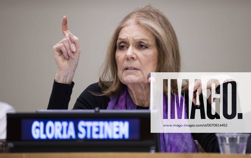 Berühmte Feministinnen, Gloria Steinem Voices of Victim of Human Trafficking - Pressetermin in New York zum Thema Menschenhandel USA : Voices of Victims of Human Trafficking Gloria Steinem participated on a special event entitled Voices of Victims of Human Trafficking: Readings from River of Flesh and Other Stories . The event was organized by the United Nations Office on Drugs and Crime (UNODC) in partnership with the non-governmental organization Apne Aap Women Worldwide today at the UN Headquarters in New York. Editorial Use Only. LuizxRampelotto