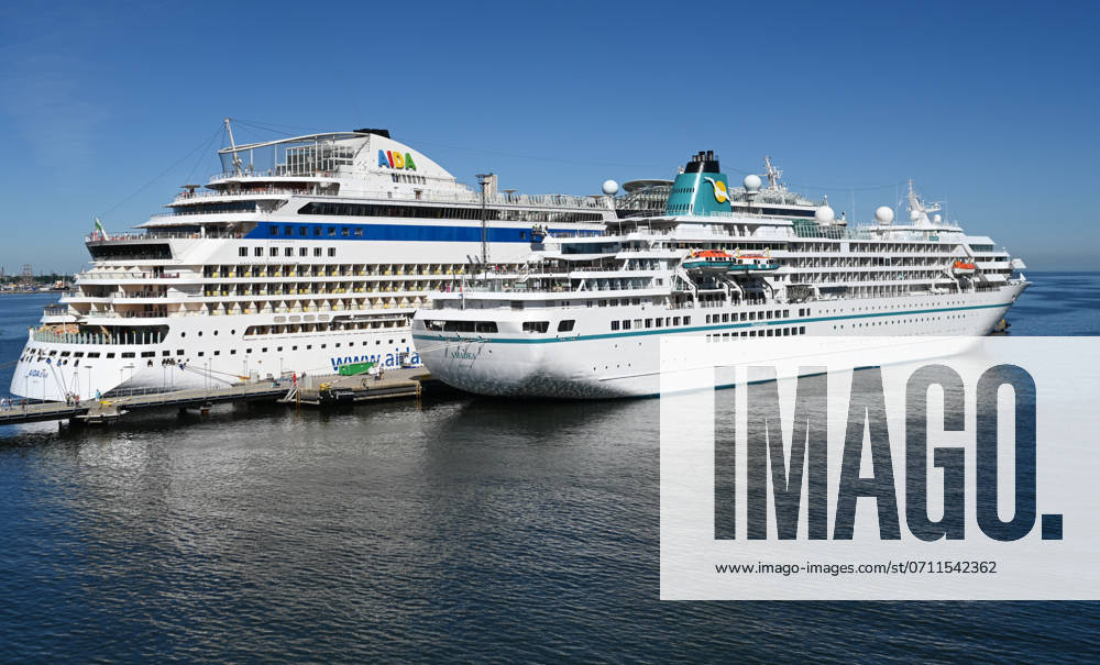 Cruise terminal Tallinn The AidaDiva is moored at the pier together with the MS Amadea from Phönix Reisen Tallinn Tallinn Estonia