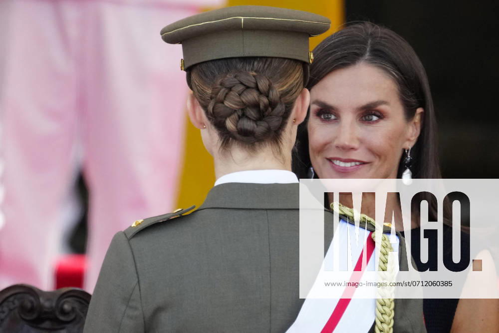 Royals Preside Over The Ceremony Of Delivery Of Royal Dispatches To The New Navy Officers In Marin Queen Letizia of Spain, Crown Princess Leonor attends Delivery of Royal Dispatches to the new officers of the Navy, coinciding with the celebration of Carmen s Day, patron saint of the Spanish Navy in Marin, Pontevedra, Spain, on July 16, 2024. Photo by Archie Andrews ABACAPRESS.COM Pontevedra Galicia Spain