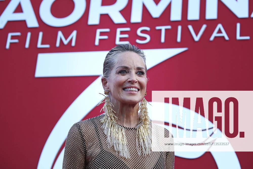 News - 70th Taormina Film Festival _ day 7 Sharon Stone attends the red carpet of the 70th Taormina Film Festival, day 7. during 70th Taormina Film Festival _ day 7, News in Taormina, Italy, July 19 2024 Taormina San Domenico Palace Italy