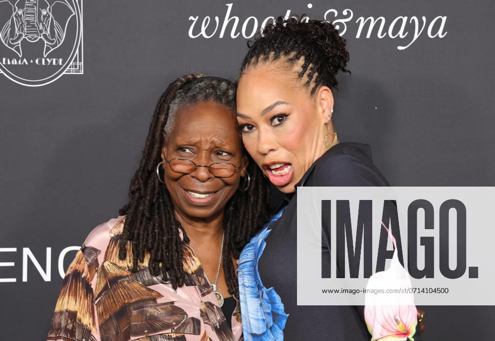 VENICE, CA- JULY 20: Whoopi Goldberg and Alex Martin Dean at A Night with Whoopi Celebrating WhoopFamÕs Emma & Clyde and Whoopi & Maya brands launch on July 20, 2024 in Venice, California.