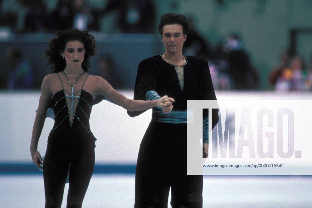Marina Klimova und Sergej Ponomarenko (GUS) Eistanz OS Winter Olympische Winterspiele 1992, Olympia, Olympiade, Spiele, Eistanzen Gruppe Albertville