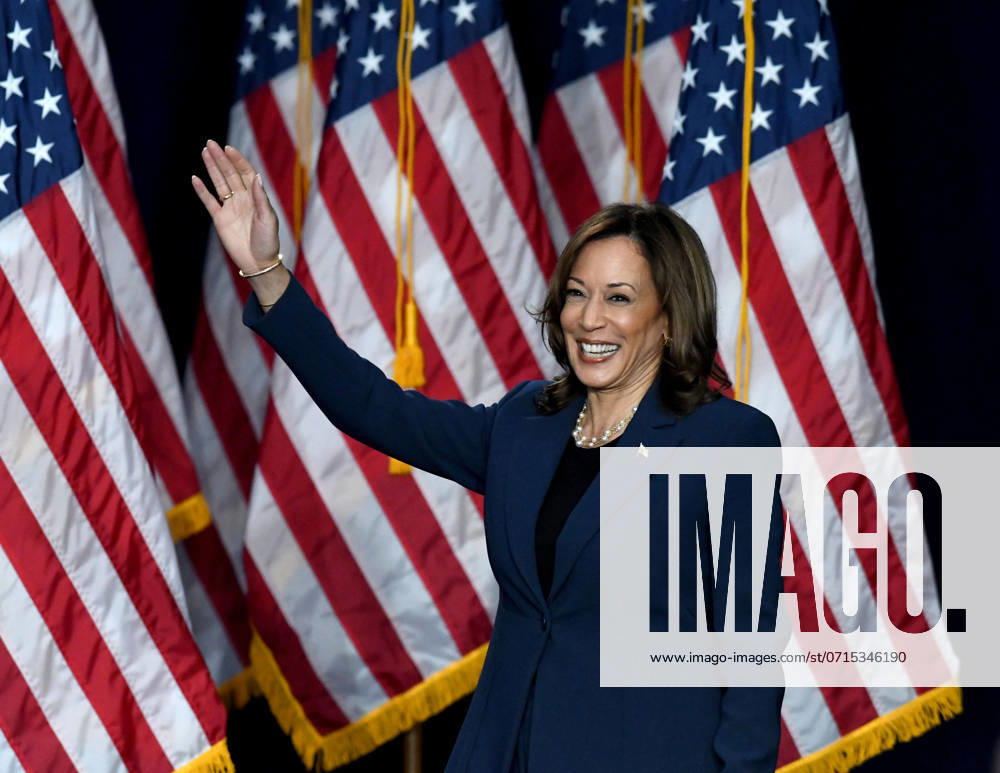 VICE PRESIDENT KAMALA HARRIS speaks at her campaign rally at West Allis Central High School in West Allis, Wisconsin Tuesday July 23, 2024. West Allis USA - ZUMAh154 20240723_znp_h154_013