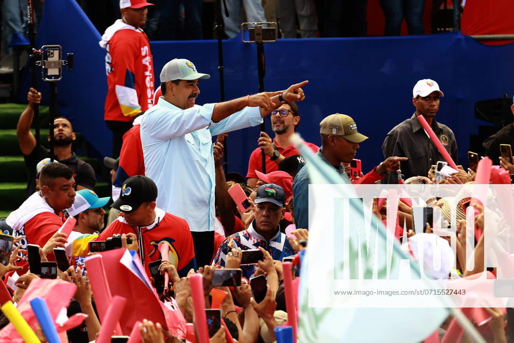 July 23, 2024. The president of Venezuela and candidate for reelection, Nicolas Maduro, closed his campaign in the city of Valencia, Carabobo state. Photo: Juan Carlos HernoÂ¡ndez Valencia Venezuela - ZUMAhe3_ 20240723_abp_he3_002