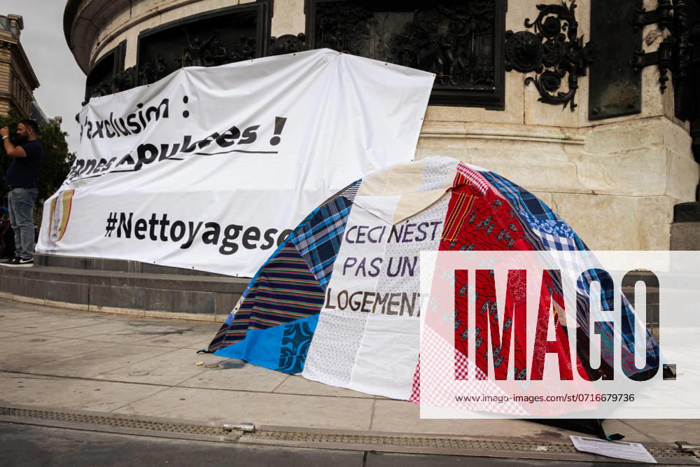 Demonstration Against Olympic Games In Paris Several hundred people are gathering at Place de la Republique, in Paris, France, on July 25, 2024, to denounce the social and environmental drawbacks of the Paris 2024 Olympics and to demand a boycott of the Israeli athletes. The demonstration is being organized by several associations, including La Reverse de La Medaille, which has been denouncing the social cleansing carried out by the French authorities months before the start of the Olympic Games. Paris Paris France