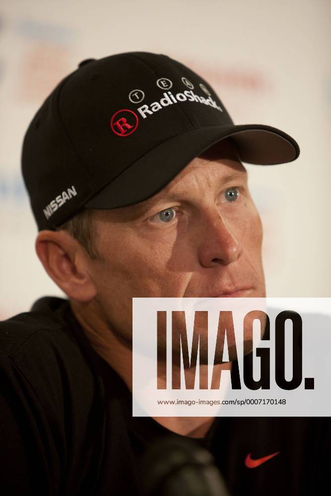 LANCE ARMSTRONG (Team Radioshack USA) at his first media conference since arriving to compete in UCI Pro Tour Tour Down Under cycle race, Adelaide - - ZUMAf96
