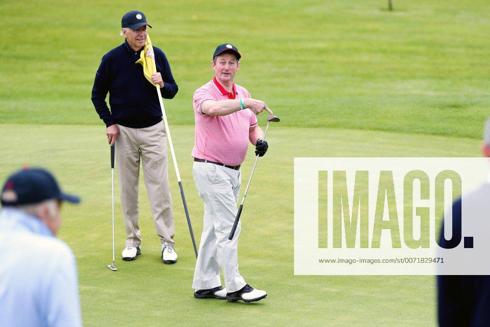 Castlebar, Mayo, Ireland - U.S. Vice President Joe Biden joins Irish Taoiseach Enda Kenny in a round of golf at Castlebar Golf Club June 23, 2016 in Castlebar, County Mayo, Ireland. Castlebar Ireland - ZUMAp138