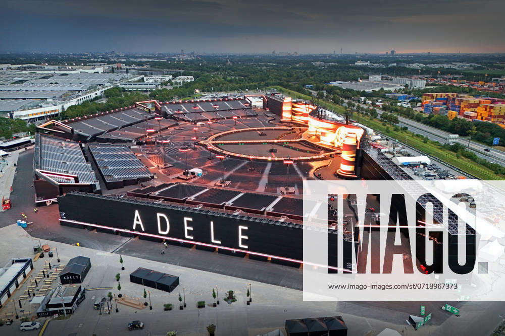 Soundcheck by Adele on31 07 2024 in the completed Open Air Arena for the European concerts in August on the open-air grounds of Messe Muenchen The global superstar Adele will perform in Munich on 2 , 3 , 9 and 10 August 2024 On the grounds of Messe Muenchen on the A94 freeway, Adele will perform in an open-air situation created