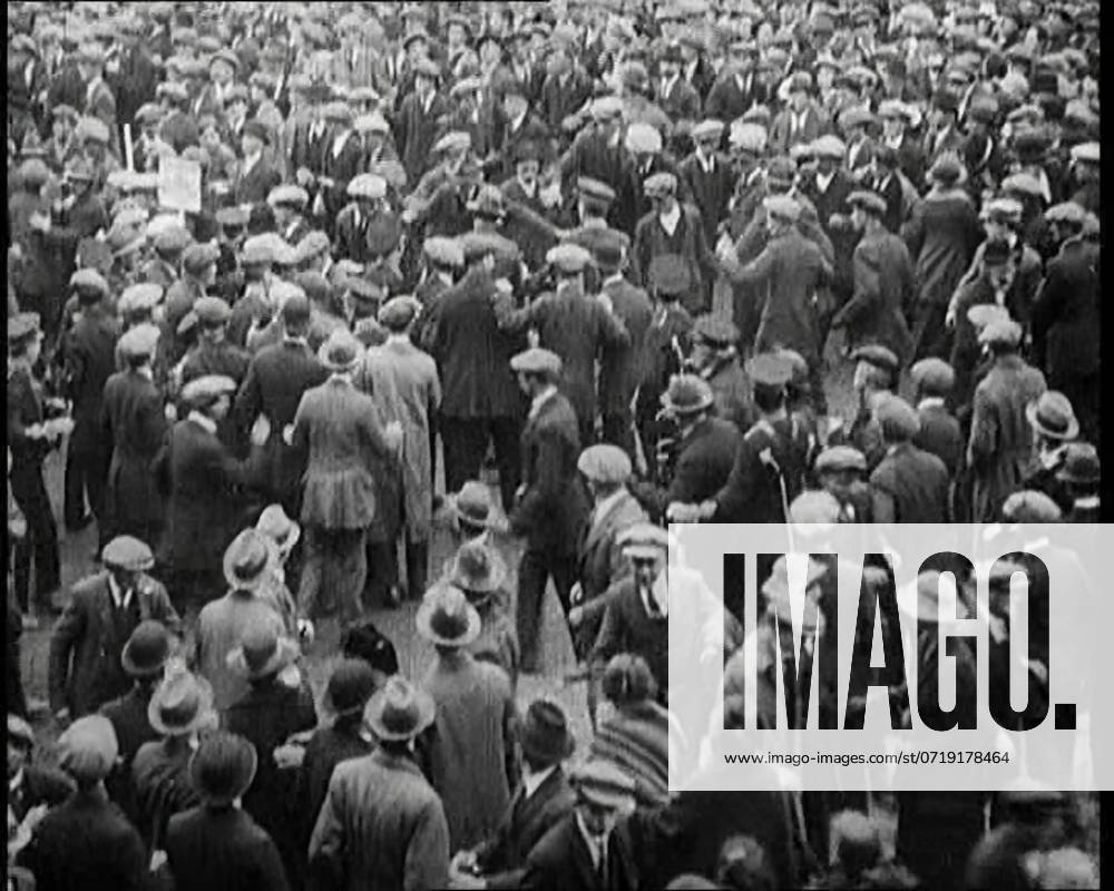 Disruptions and Fighting Breaking Out in the Crowd During a Speech by the Irish Chairman of the Provisional Government Michael Collins, 1922. From Time to Remember - Sitting Still And Going Slowly, 1922 (Reel 4); a review of events in 1922 including Irish Troubles, war between Greece and Turkey and developments in aviation and radio.