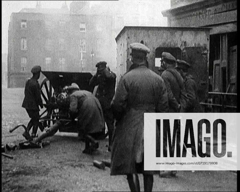 Large Artillery Gun Being Fired in Dublin, 1922. From Time to Remember - Sitting Still And Going Slowly, 1922 (Reel 4); a review of events in 1922 including Irish Troubles, war between Greece and Turkey and developments in aviation and radio.