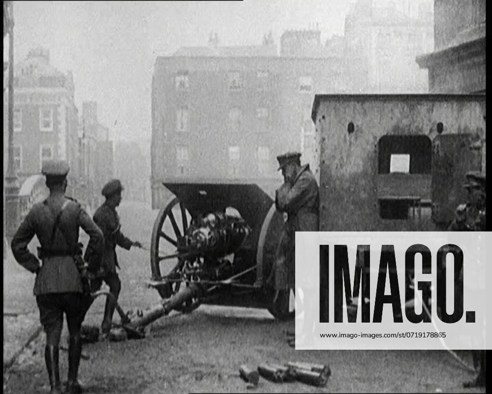 Large Artillery Gun Being Fired in Dublin, 1922. From Time to Remember - Sitting Still And Going Slowly, 1922 (Reel 4); a review of events in 1922 including Irish Troubles, war between Greece and Turkey and developments in aviation and radio.