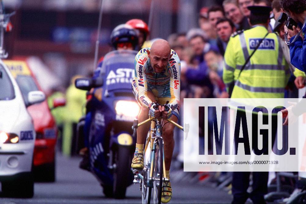 Marco Pantani (Italien) vom Team Mercantone Uno auf dem Prologkurs Radsport Herren Tour de France 1998, Frankreich, Auftakt, Prolog, Straße, Straßenradsport Einzelbild Dublin