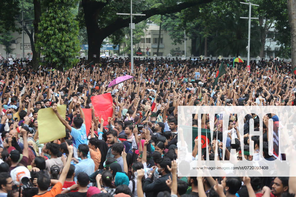 Anti-Discrimination Student Movement held a rally at Central Shaheed Minar in Dhaka on August 3, 2024, to demand justice for the victims killed in the recent countrywide violence during anti-quota protests. Student leaders rallied Bangladeshis on August 3 for a nationwide civil disobedience campaign as Prime Minister Sheikh Hasina s government weathered a worsening backlash over a deadly police crackdown on protesters. Dhaka Bangladesh - ZUMAr336 20240803_zip_r336_020