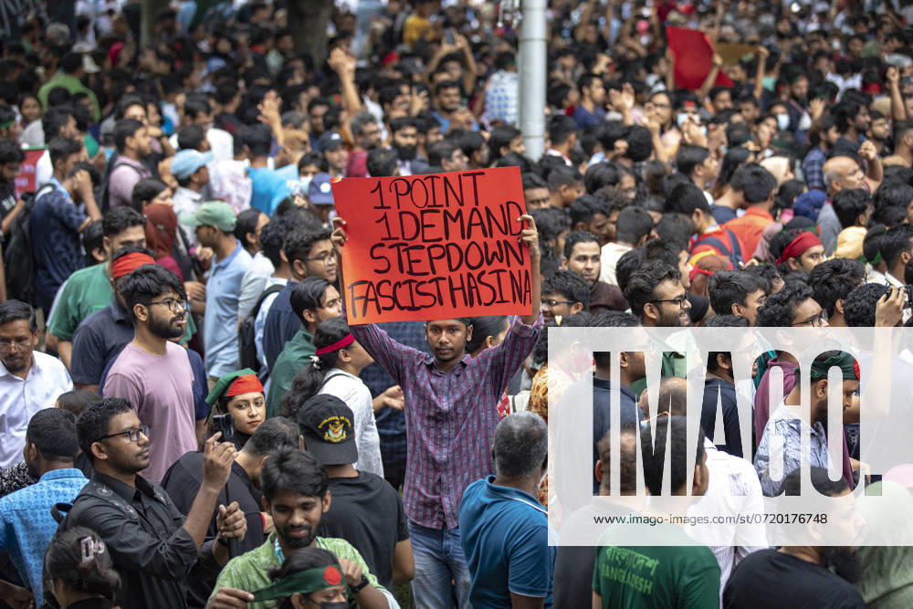 Students Renew Bangladesh Protests An anti-discrimination student is holding placards during a rally at Central Shaheed Minar in Dhaka, Bangladesh, on August 3, 2024, to demand justice for the victims killed in the recent countrywide violence during anti-quota protests. Dhaka Bangladesh