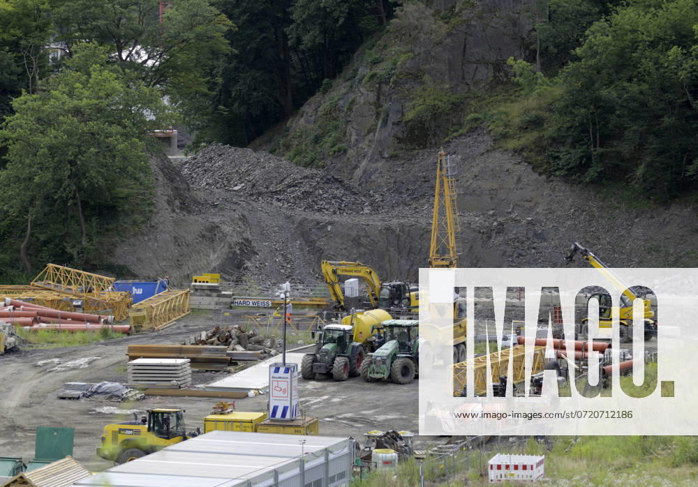 DEU , GERMANY After the flood disaster in the Ahr valley in July 2021 the Deutsche Bahn AG is rebuilding the destroyed Ahr valley train line , here in Marienthal , 17 07 2024 DEU , GERMANY After the flood disaster in the Ahr valley in July 2021 the Deutsche Bahn AG is rebuilding the destroyed Ahr valley train line , here in Marienthal