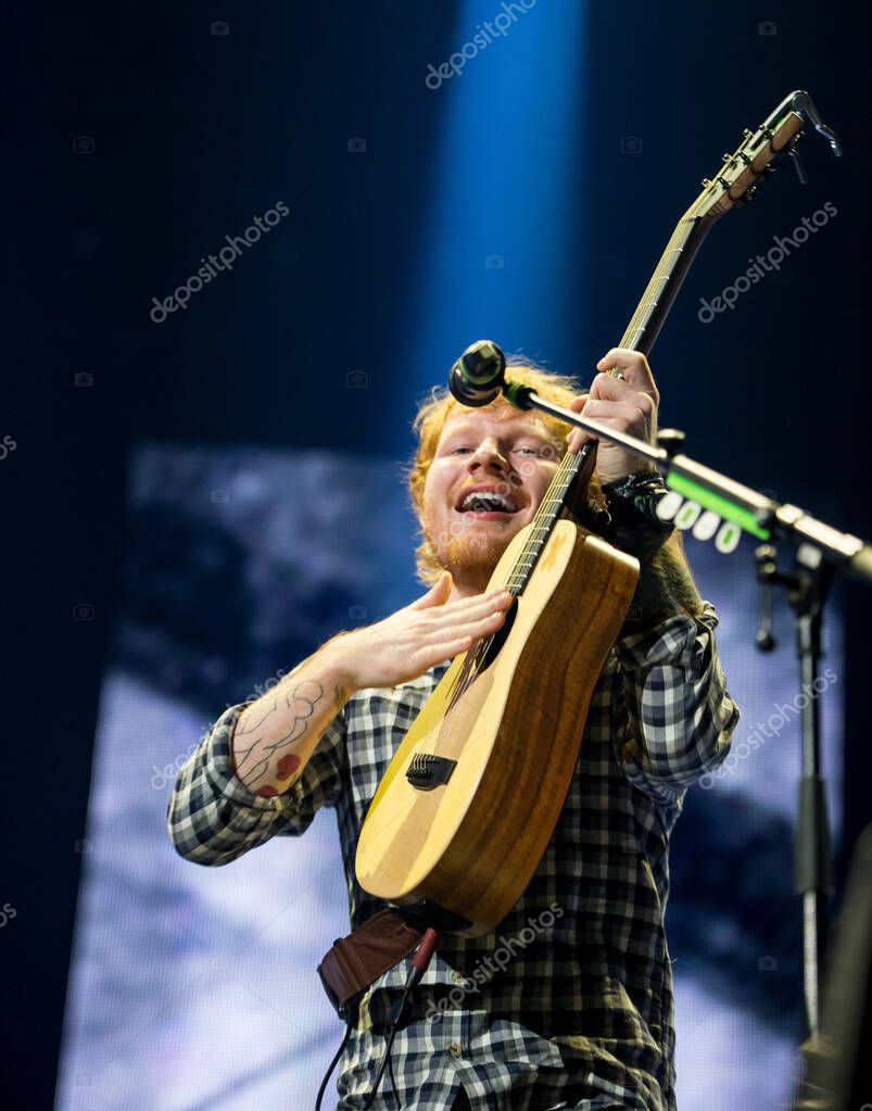Ed Sheeran in concert at Prudential Center in New Jersey