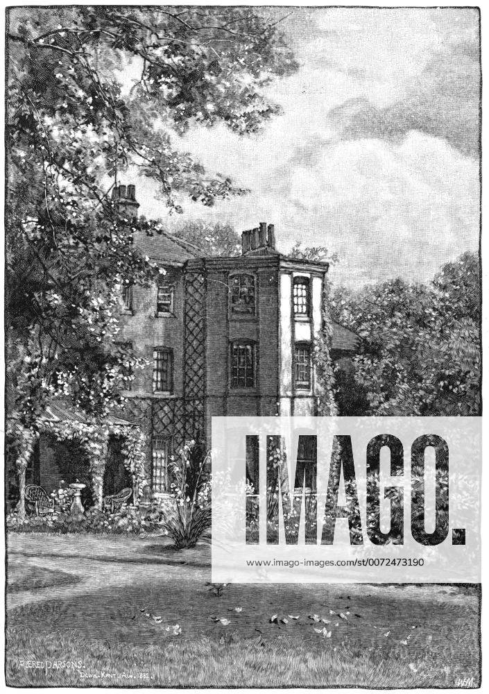 Down House, near Beckenham, Kent, from the garden. Home of Charles Darwin (1809-1882), English naturalist. Evolution by Natural Selection. Engraving 1882. WHA !ACHTUNG AUFNAHMEDATUM GESCHÄTZT!