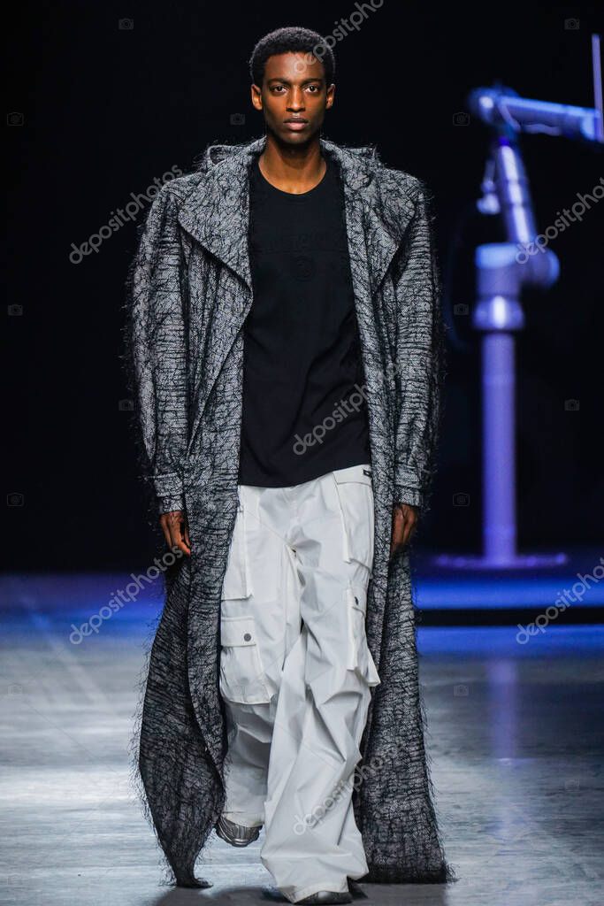 A model walks the runway at the Annakiki fashion show during the Milan Fashion Week Fall Winter 2022 2023 on February 24, 2022 in Milan, Italy.