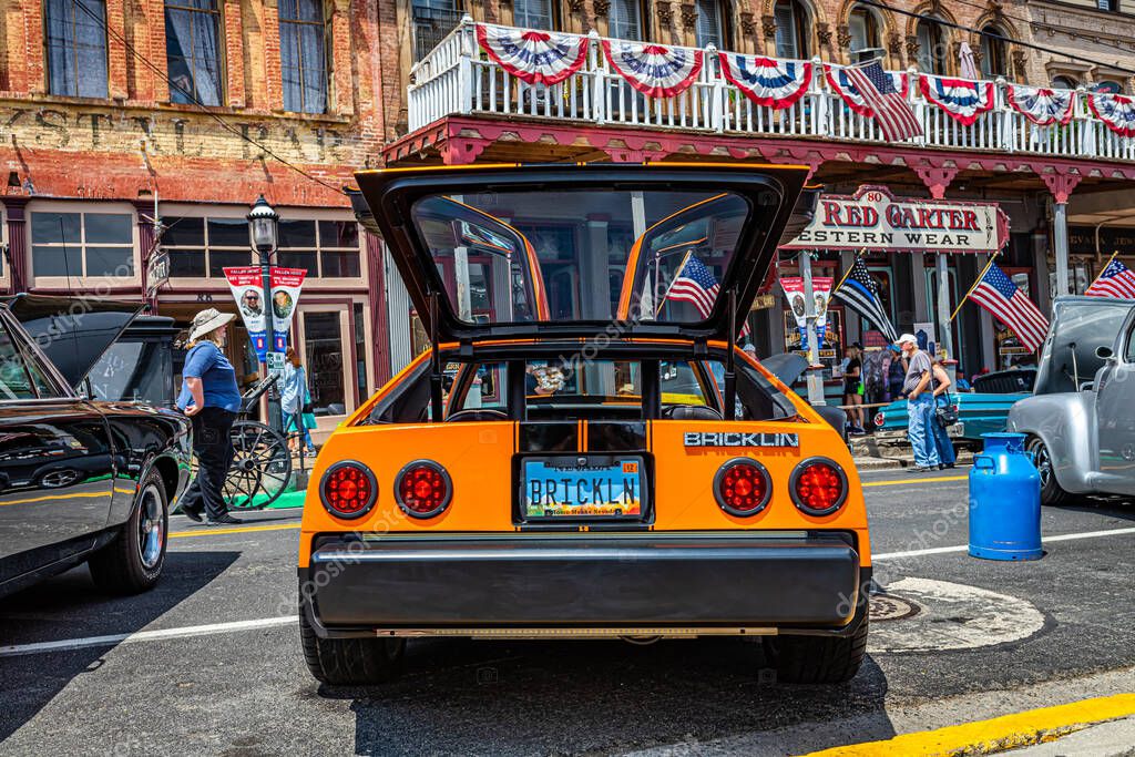 Virginia City, NV - July 30, 2021: 1975 Bricklin SV1 sports car at a local car show.