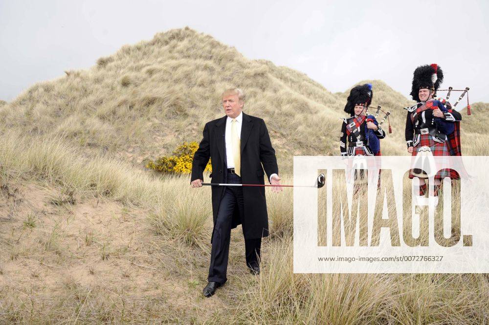Balmedie, Scotland, United Kingdom - DONALD TRUMP visits the Sand Dunes and the site of the Trump Golf Course development, Balmedie, Aberdeenshire. - ZUMAts3_