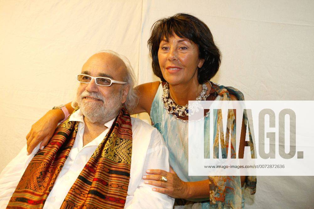 Athens, Greece - DEMIS ROUSSOS with her wife Marie. Singer DEMIS ROUSSOS live at the Roman theater of Herodes Atticus in Athens - ZUMAv62_