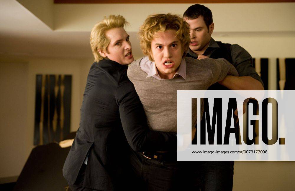 RELEASE DATE: November 20, 2009. MOVIE TITLE: Twilight: New Moon. STUDIO: Imprint Entertainment. PLOT: After Bella recovers from the vampire attack that almost claimed her life, she looks to celebrate her birthday with Edward and his family. However, a minor accident during the festivities results in Bella s blood being shed, a sight that proves too intense for the Cullens, who decide to leave the town of Forks, Washington for Bella and Edward s sake. Initially heartbroken, Bella finds a form of comfort in reckless living, as well as an even-closer friendship with Jacob Black. Danger in different forms awaits. PICTURED: JACKSON RATHBONE as Jasper Hale, PETER FACINELLI as Dr. Carlisle Cullen and KELLAN LUTZ as Emmett Cullen. - ZUMAg90_