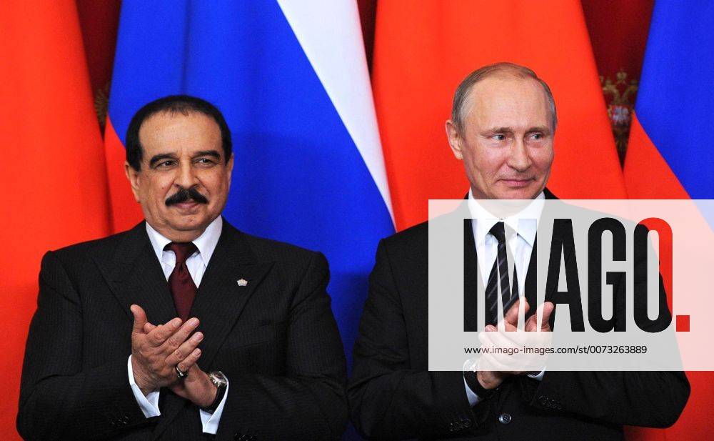 Moscow, Russia - Russian President Vladimir Putin during a bilateral meeting with the King of Bahrain Hamad bin Isa Al Khalifa at the Kremlin September 6, 2016 in Moscow, Russia. Moscow Russia - ZUMAp138
