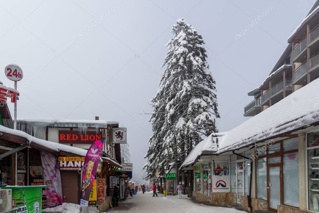 Winter view of ski resort of Borovets at Rila Mountain, Sofia Region, Bulgaria