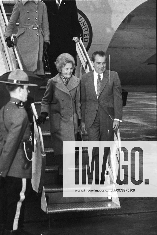 President Richard Nixon, and his wife Pat, arrive in Canada on April 13, 1972 for a state visit. - ZUMAt14_