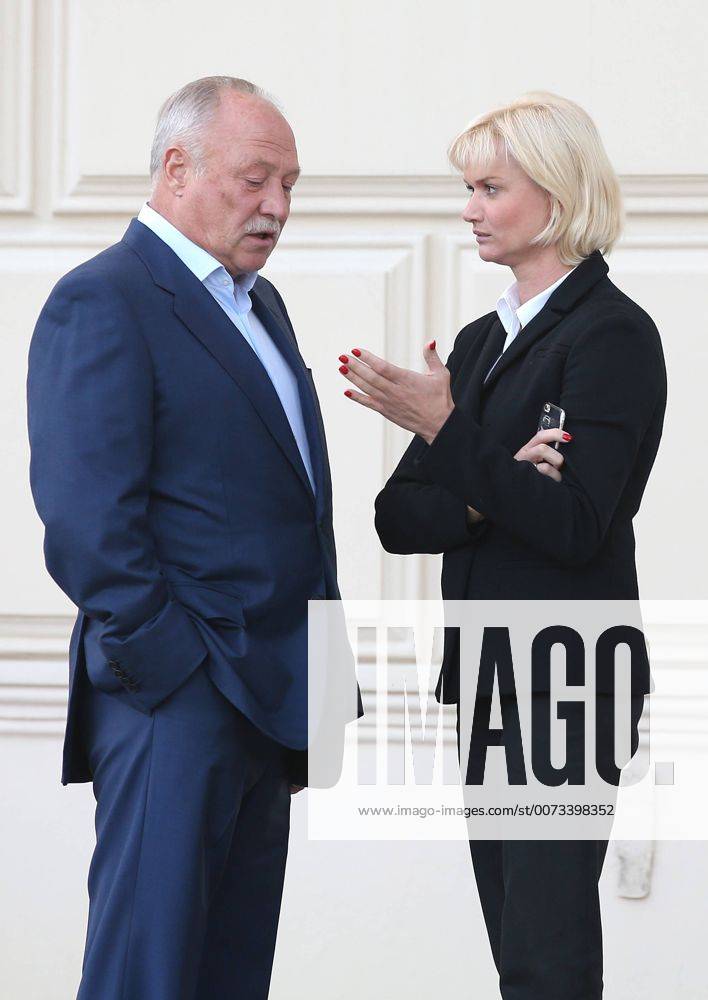 CSKA s deputy head, Olympic gymnastics champion Svetlana Khorkina (R) with husband Oleg Kochnov outside Moscow s Bolshoi Theatre where a production of Giuseppe Verdi s opera Simon Boccanegra is to be presented by the Teatro alla Scala (Milan s grand opera house) as part of the 2016 Chereshnevy Les Open Art Festival. Artyom Korotayev TASS TS031130