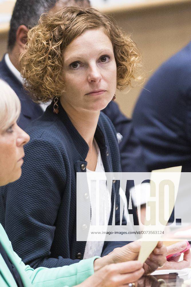 Federation Wallonia - Brussels Minister of Education and School Buildings Marie-Martine Schyns pictured during the rentree plenary session of the parliament of the Federation Wallonia Brussels (Federation Wallonie Bruxelles - Federatie Wallonie Brussel, also former Communaute Francaise) in Brussels, Thursday 22 September 2016. LAURIExDIEFFEMBACQ 04938595