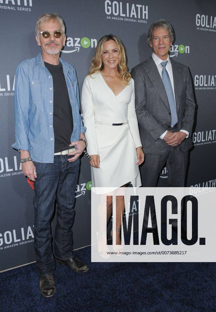 West Hollywood, CA, United States - 30 September 2016 - West Hollywood, California. Billy Bob Thornton, Maria Bello, David E. Kelley. Amazon Red Carpet Premiere Screening Of Original Drama Series Goliath held at The London West Hollywood. Photo Credit: AdMedia West Hollywood United States - ZUMAa123