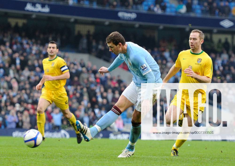 Edin Dzeko of Manchester City misses a chance to score - FA Cup 4th Round replay Manchester City - Notts County - .