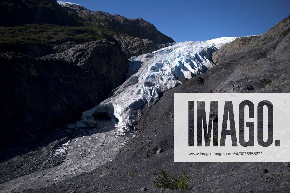 Alaska USA, United States, Alaska, Seaward, 28.08.2016 Gletscher Exit Glacier nahe von Seaward auf der Kenai Halbinsel in Alaska, USA. Exit Glacier near Seaward at the Kenai Fjord National Park in Alaska, USA.