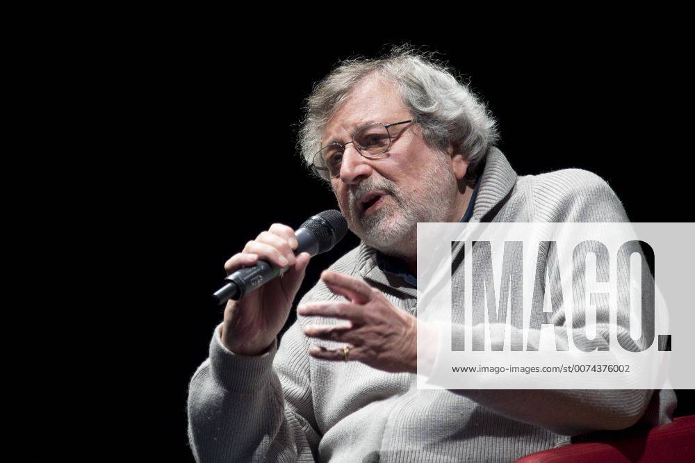 Rome, Italy - Italian singer and songwriter Francesco Guccini talks on stage during the Incontro con Francesco at the Auditorium Parco della Musica, Rome, Italy on 06 November 2016. Rome Italy - ZUMAn230 20161106_zaa_n230_472