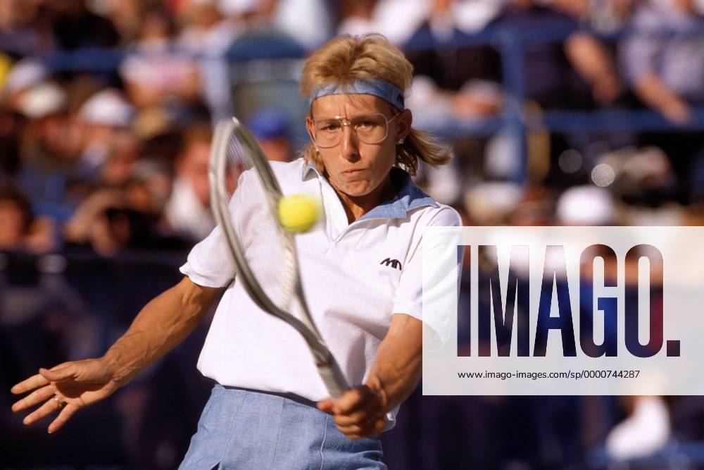 Martina Navratilova (USA) - Rückhand Tennis Damen US Open 1988, Grand Slam, WTA-Tour Einzelbild Flushing Meadow, Meadows New York