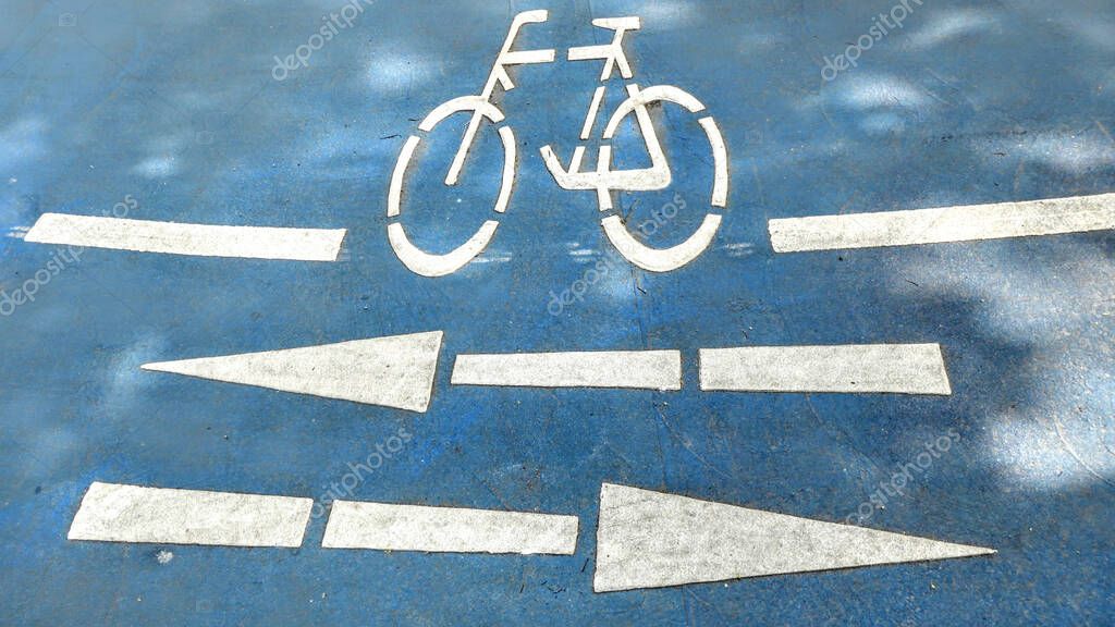 A bicycle road marking in Goettingen Germany